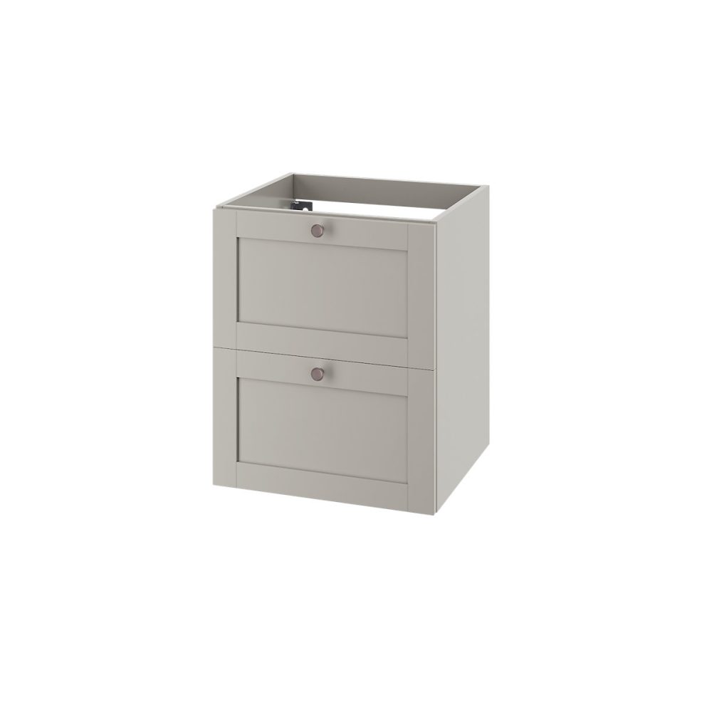 Meuble de salle de bains – Meuble sous vasque suspendu taupe 2 tiroirs l.50 x H.60 x P.45 cm GoodHome Imandra