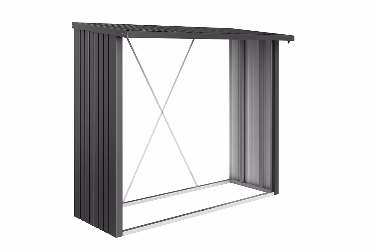 Abri de jardin, garage, carport et rangement extérieur – Abri bûches en métal Biohort WoodStock l.229 x P.102 xH.199 cm