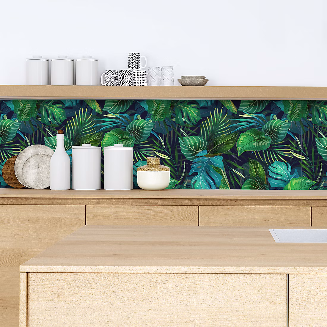 Crédence adhésive décoration jungle 60 × 400 cm