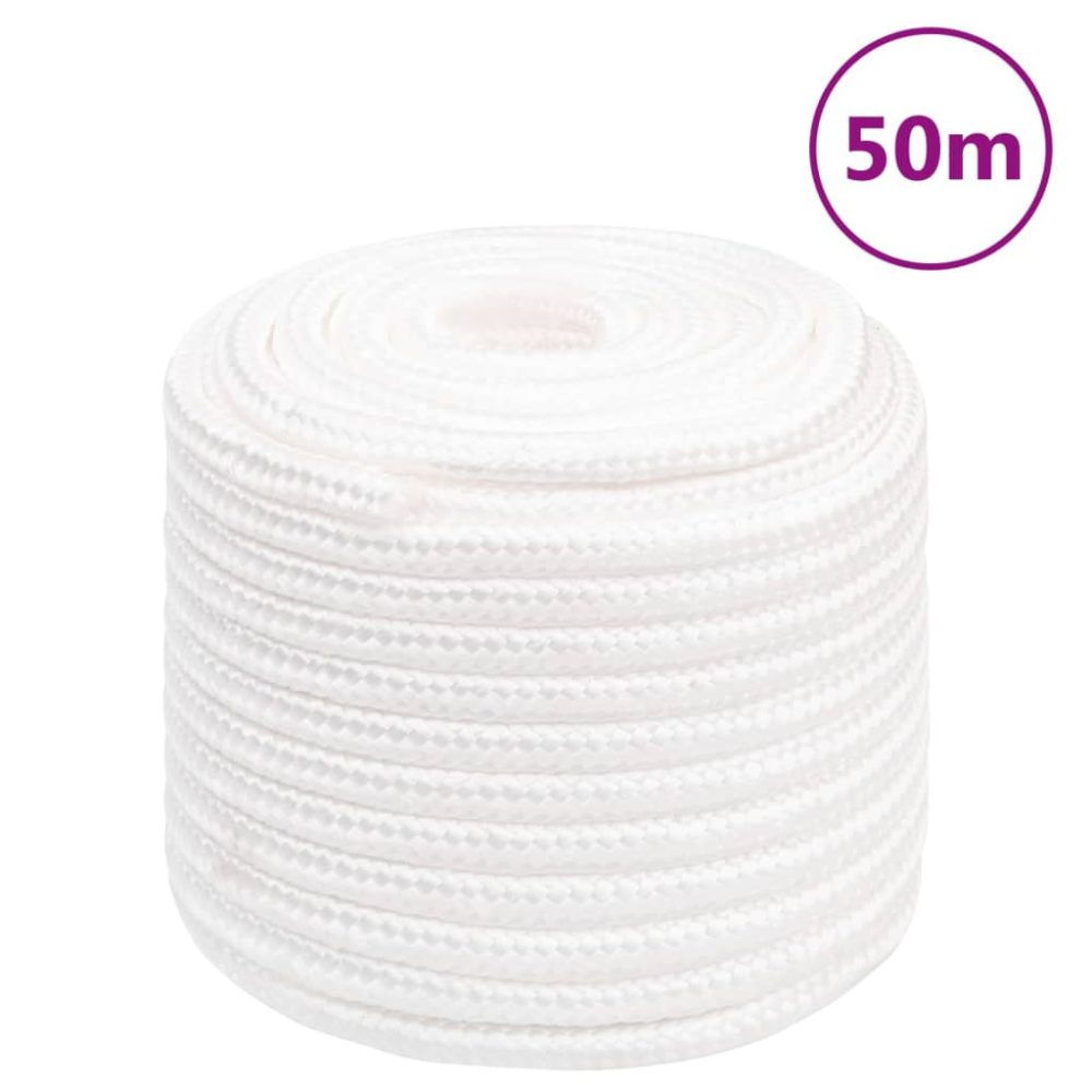 vidaXL Corde de bateau Blanc complet 18 mm 50 m Polypropylène | 18 mm 50 m