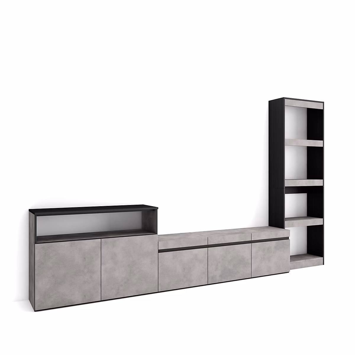 Ensemble meuble TV 310 × 35 × 186cm couleur gris ciment