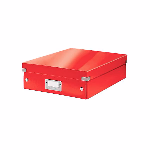 Boîte carton compartimentée multi usages avec couvercle – Rouge