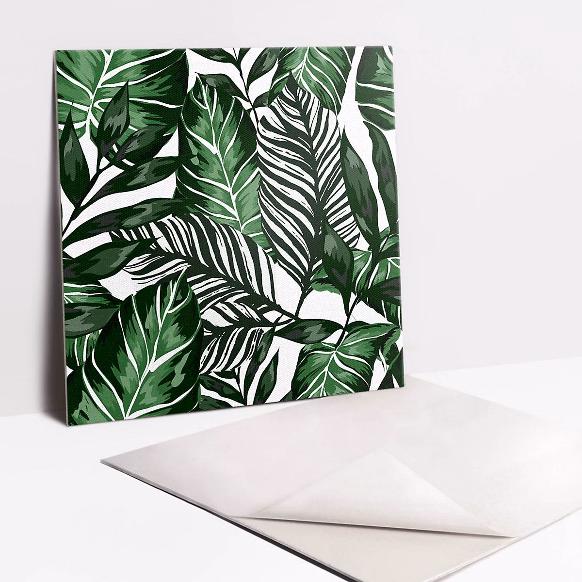 Carreaux vinyle Tulup 30 × 30 cm Feuilles vertes 9 pcs