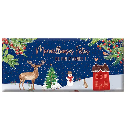 Mini tablette de chocolat au lait « Meilleures fêtes » Art Grafik