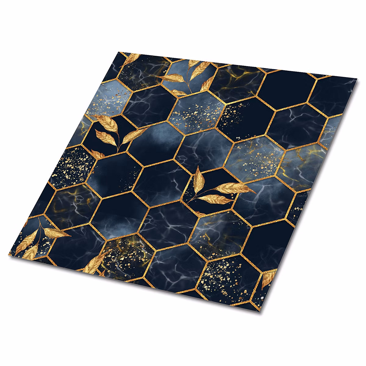 Carreaux vinyle Tulup 30 × 30 cm Feuilles et hexagones 9 pcs
