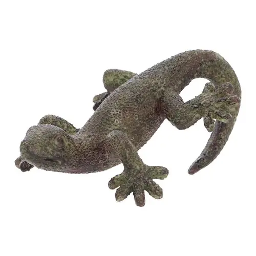 Accroche-pot salamandre en résine verte - 7,2 x 4 x 10 cm