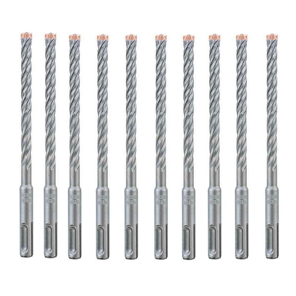 10 Forets Marteau FORCE X 4 Taillants Haute Performance – Béton Armé 160 D. 6 x Lt. 110 x Lu. 50 mm x Q. SDS+ x Z4, Diamwood