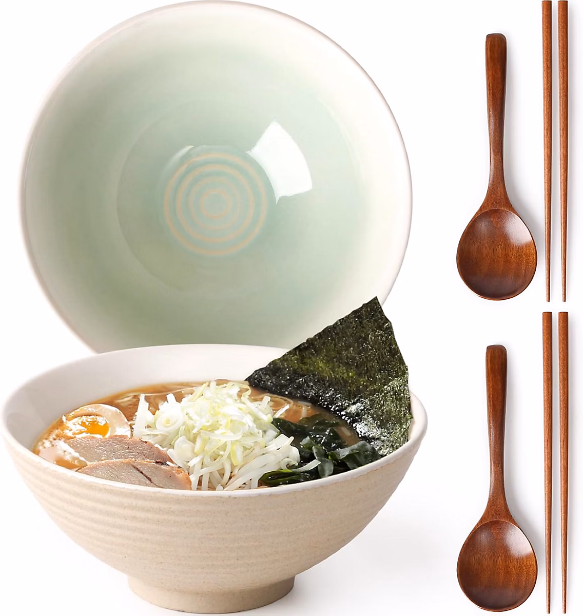 Vaisselle – Bol à ramen japonais 1200 ml en céramique artisanale Bleu sarcelle