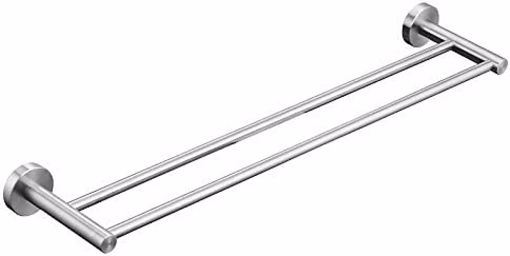40cm porte-serviettes en acier inoxydable – porte-serviettes de salle de bain à double bras support mural de fixation