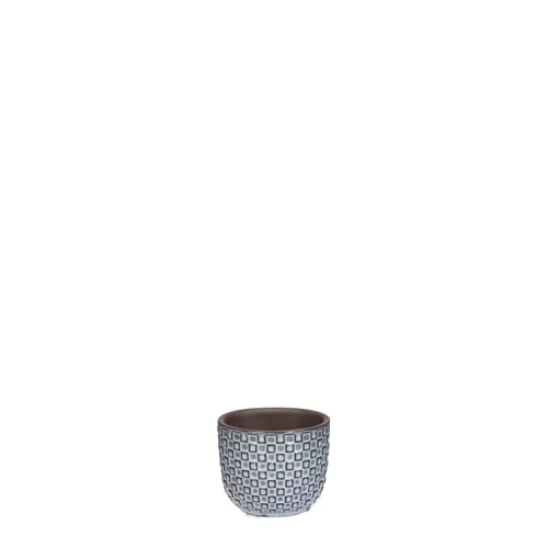 Cache pot rond en céramique bleu Mica Décorations Daan - Ø 7,5 cm