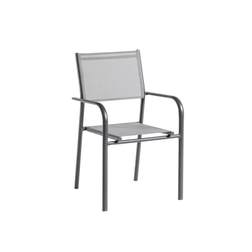 Fauteuil coloris graphite / chiné perle en aluminium Niello - 87 x 51 x 56 cm