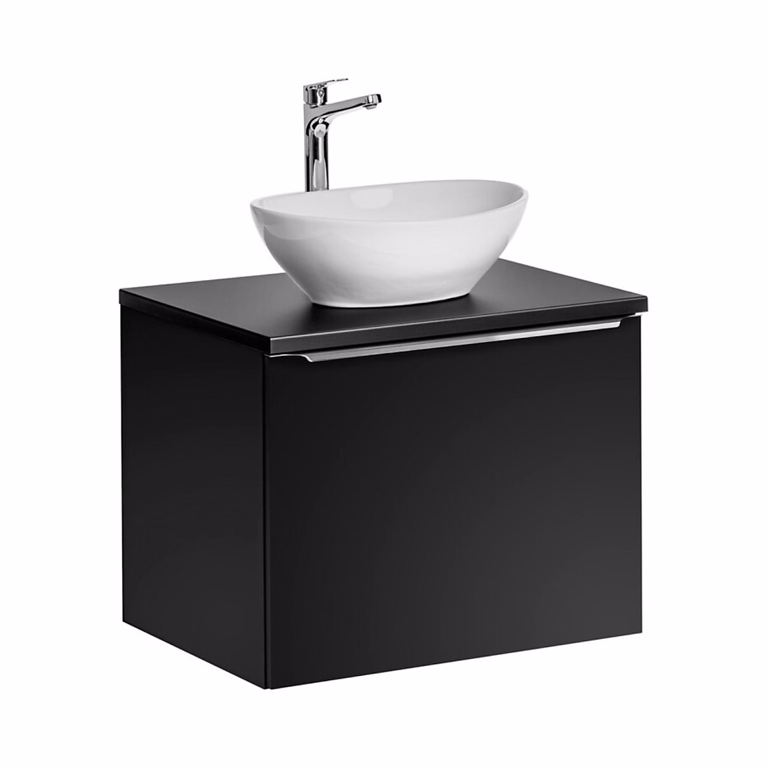 Meuble vasque – Ensemble de salle de bain VANTA : meuble sous vasque 60cm et plan pour vasque et 1 vasque blanche à poser