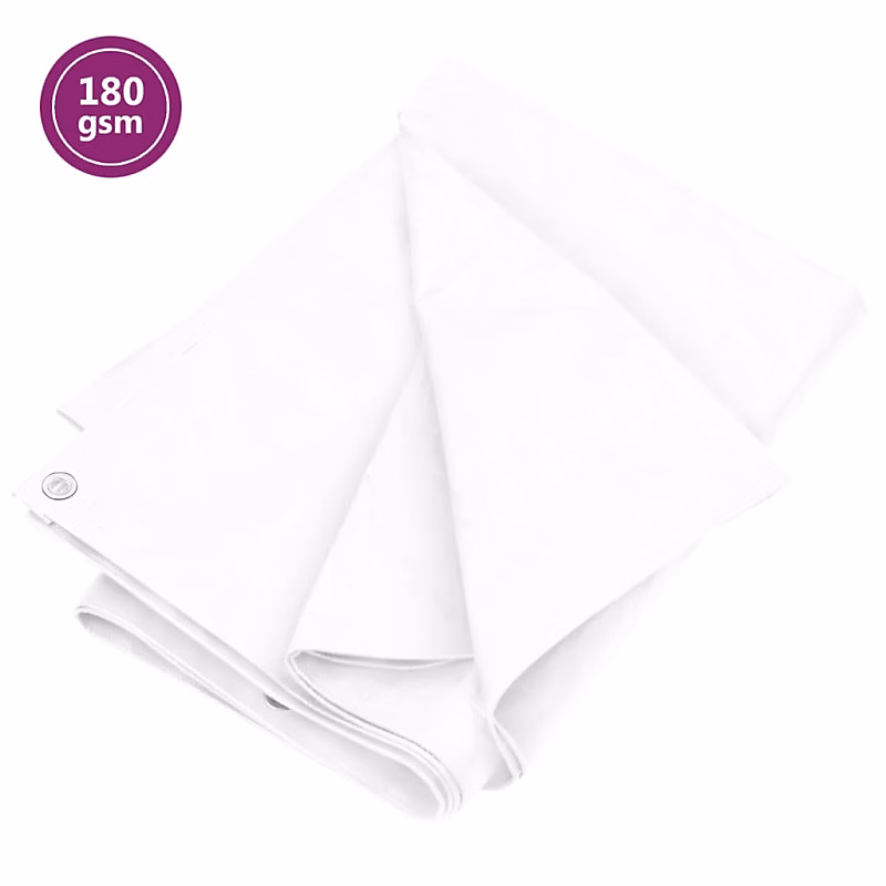 Bâche 180 g m² 4 × 6 m Blanc PEHD