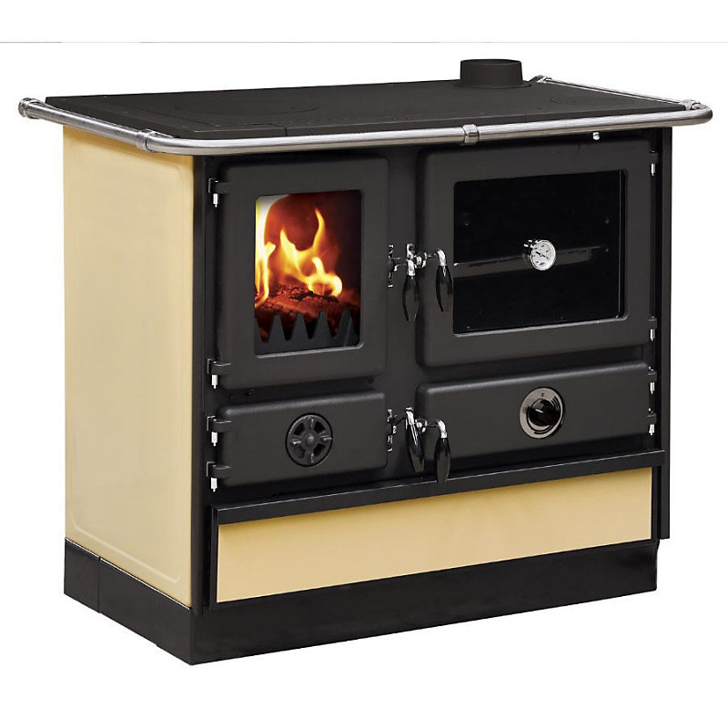 Cuisinière à bois Magnum Thermo MBS en fonte bouilleur sortie côté droit Beige – Réf. FFNXGMQHQ2133524182