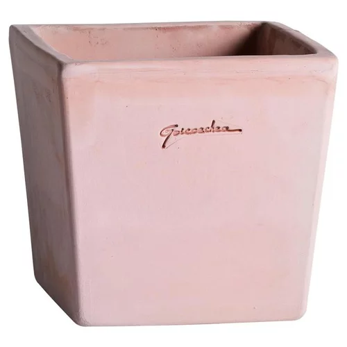 Pot Carré lisse en terre claire 16x 16x15 cm