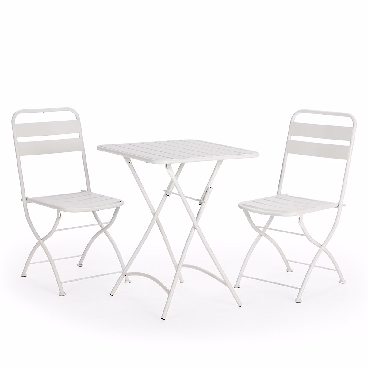 Ensemble Bistro de jardin Perla 3 Pièces Blanc – Table et 2 Chaises