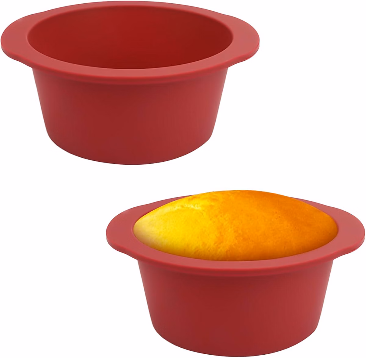 Pâtisserie – 2 Moule Gateau Silicone Rond rouge