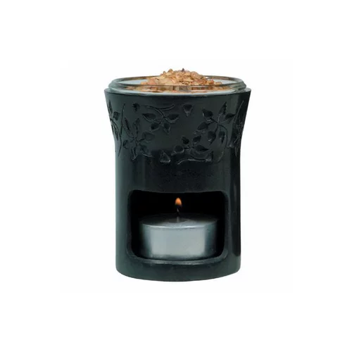 Diffuseur de résine noir à motif fleurs Géo - 11 x 8 x 8 cm