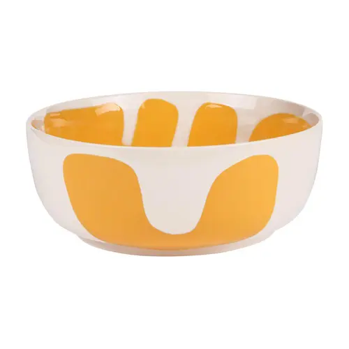 Saladier en grès beige et jaune Lulli - Ø 26 cm
