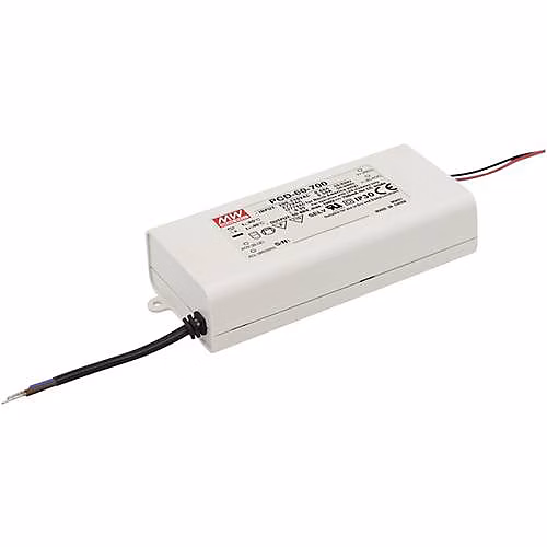 Driver LED MEAN WELL PCD-60-1400B – 60 W, 1,4 A, 25-43 V DC