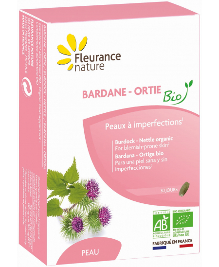 Fleurance Nature - Bardane Ortie bio Peaux à Imperfections - 30 comprimés