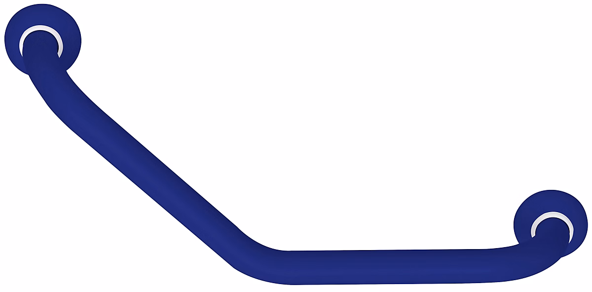 Barre d'appui coudée en aluminium bleu epoxy Godonnier 50 – 8 cm 135'