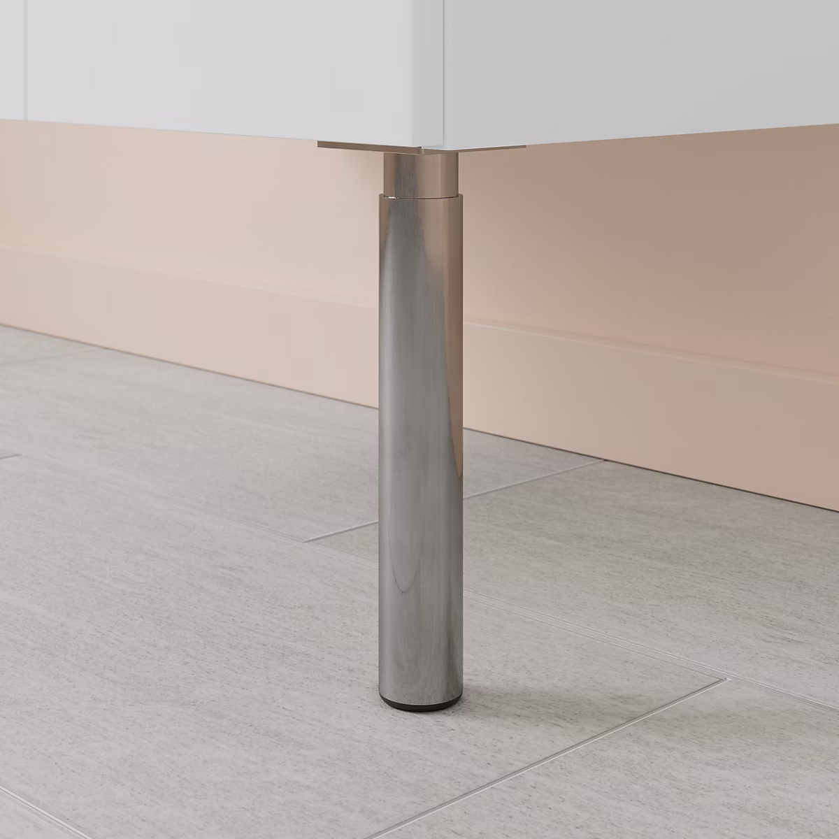 2 pieds ronds réglables chrome en aluminium H.23 x l.3 – 8 cm GoodHome Portloe