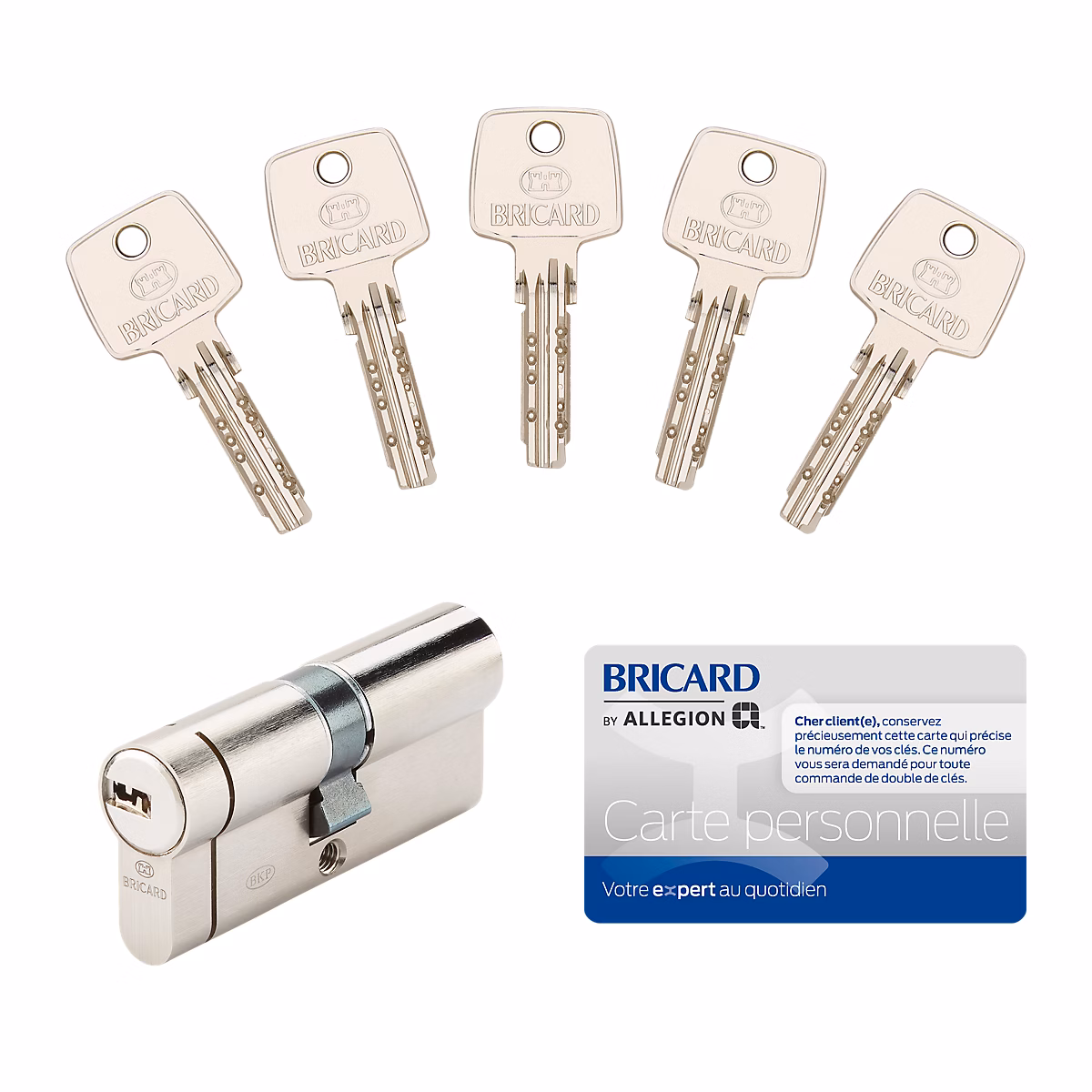Cylindre de serrure Bricard Nexo 10 débrayable L.35 × 35mm 5 clés