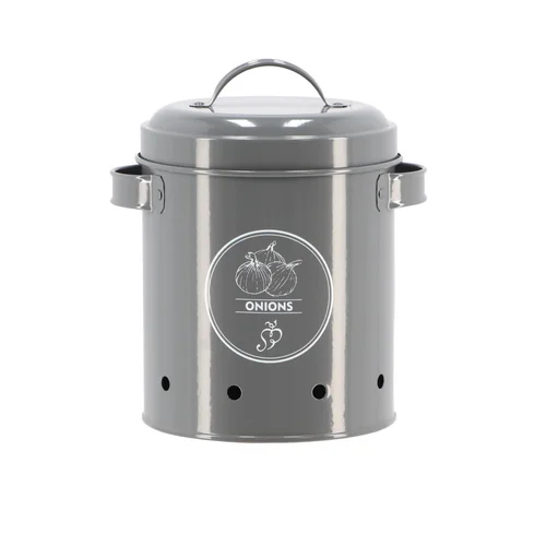 Boite de conservation oignons en acier Esschert Design - 17,3 x 14,6 x 19,6 cm