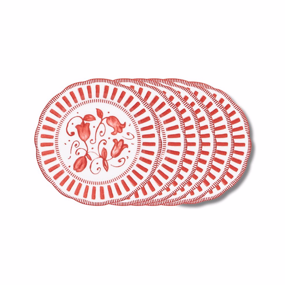 Assiette à dessert Napoli rouge 21 cm (lot de 6) – Réf. FVIIZNBND5440019109