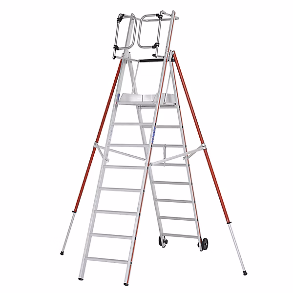 Escabeau pro 8 marches de 3.86m de hauteur de travail maximale. – 848308