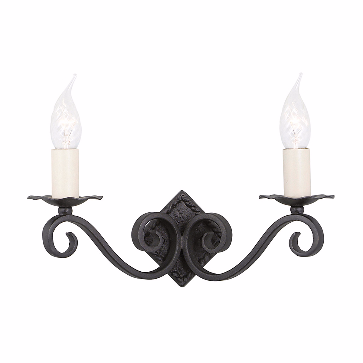Elstead Rectory – Applique murale d'intérieur à 2 ampoules | noir | E14