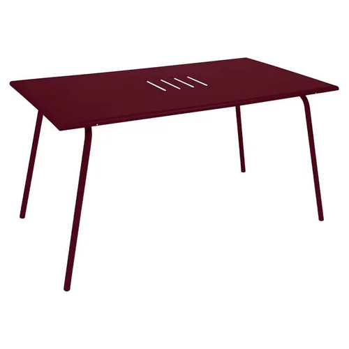 Table coloris rouge en acier Monceau Fermob - 146 x 80 x 74 cm
