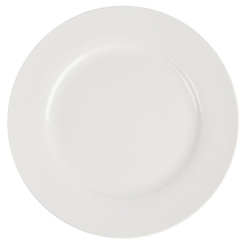 Assiettes Rondes en Céramique Blanche 270 mm à Bord Large Lumina – Lot de 4