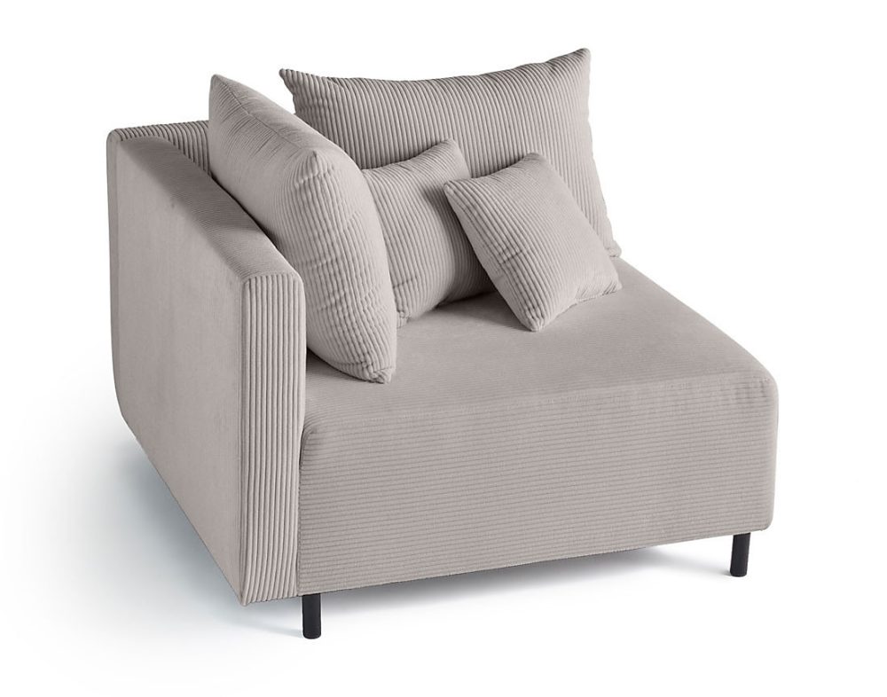 Edinburg – module d'assise d'angle gauche, en velours côtelé, Lisa Design