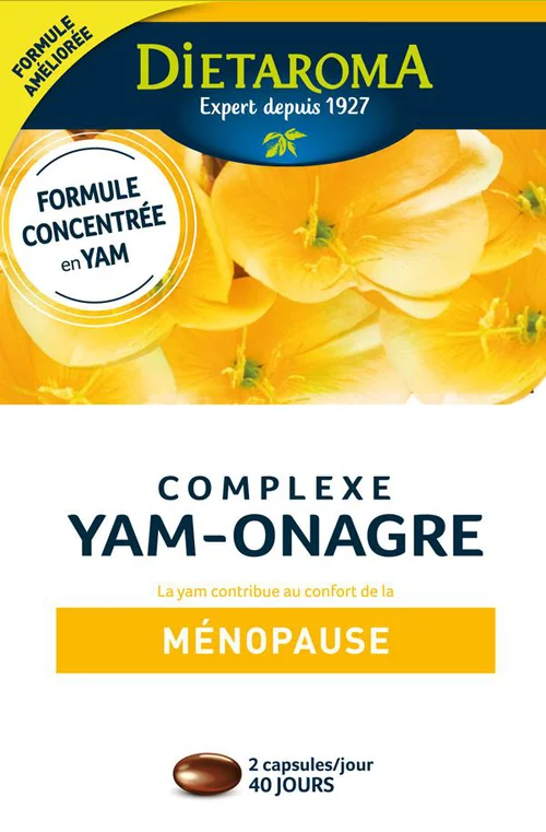 Complément alimentaire complexe yam-onagre ménopause Dietaroma - 80 gélules