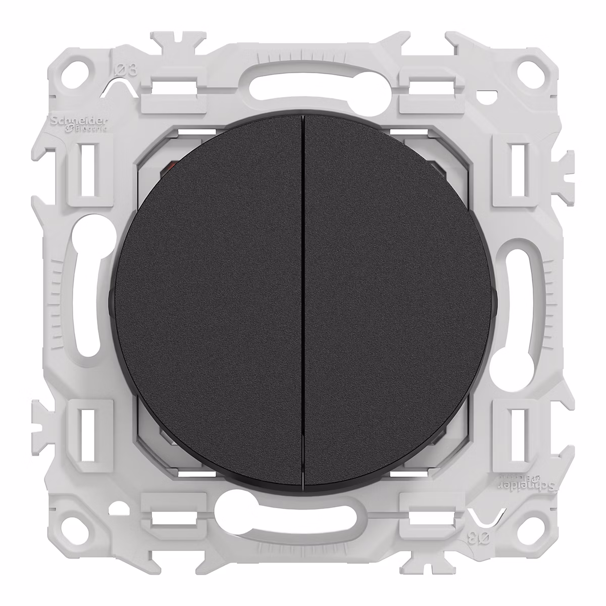 Double va-et-vient ou poussoir – 10AX, noir onyx, Odace
