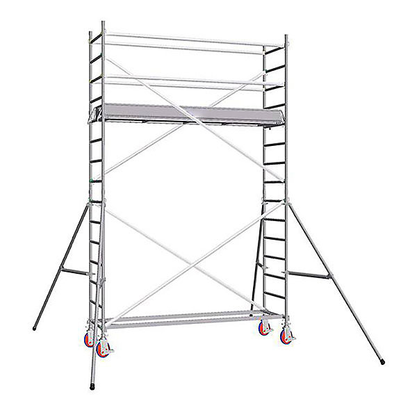 Echafaudage roulant alu – embase simple | hauteur de travail max 3.90m | 7130020