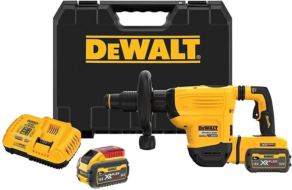 Burineur SDS-Max XR FLEXVOLT 54V DCH892 × 2-QW avec 2 batteries 3 – 0 Ah et coffret