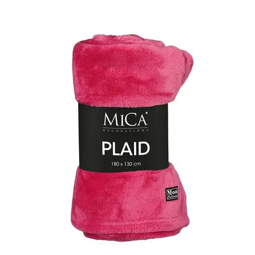 Plaid polaire fuchsia Mica Famke - 180 x 130 cm