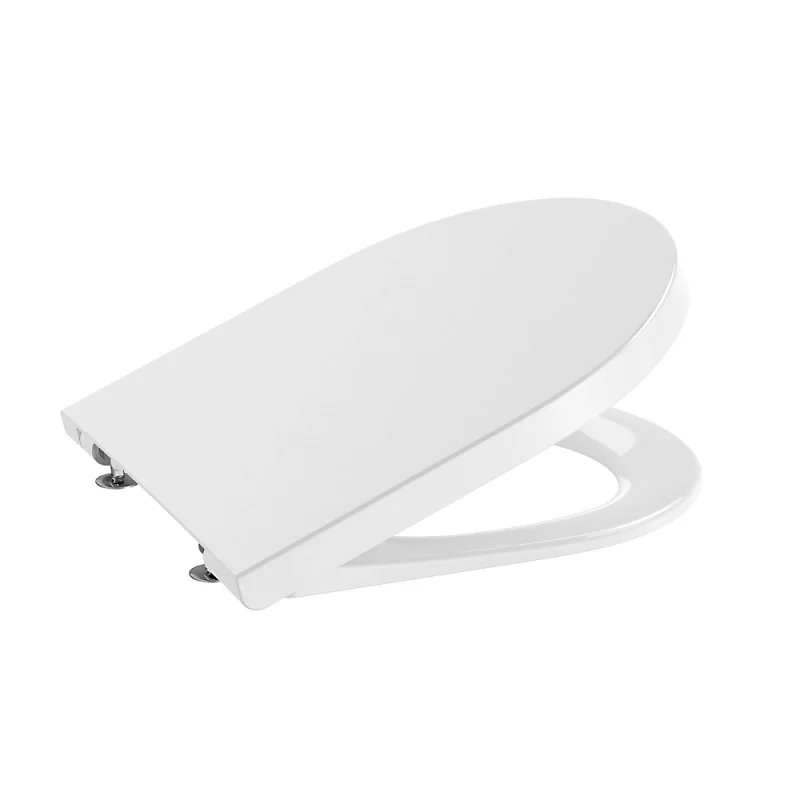 Abattant WC compact frein de chute déclipsable supralit double laqué rond ROCA Inspira round blanc brillant | WC