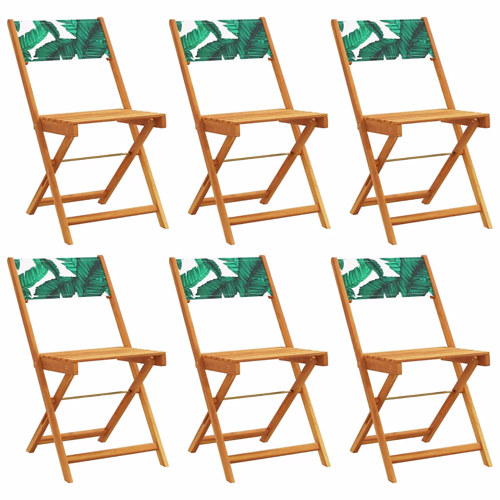 Salon et mobilier de jardin – Chaises pliantes 6 pièces Tissu vert et bois massif vidaXL