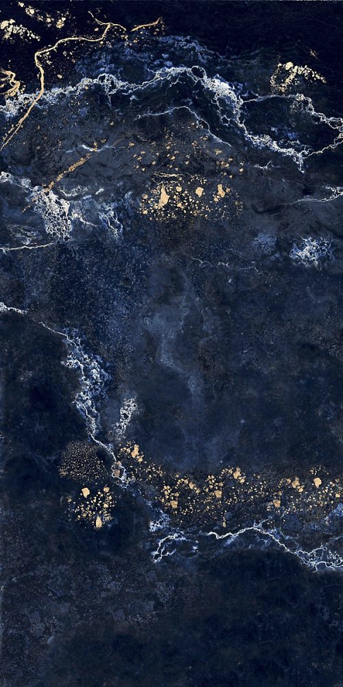 Carrelage intérieur sol – Carrelage sol / mur effet marbre bleu nuit FORTUNA l.60 x L.120 cm Brillant LIMCARO