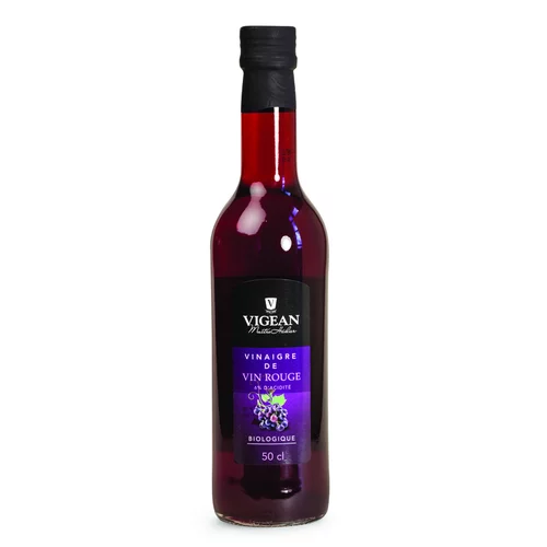 Vinaigre de vin rouge bio en bouteille de 50 cl