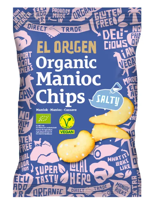 Chips manioc au sel bio El Origen - 80 g