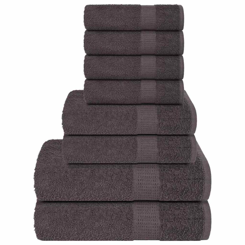 vidaXL Ensemble de serviettes FROGN 8 pcs anthracite 360 g/m² – 8 pcs 360 g