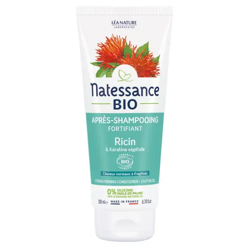 Après-shampooing fortifiant bio Ricin & Kératine végétale Natessance – 200 ml