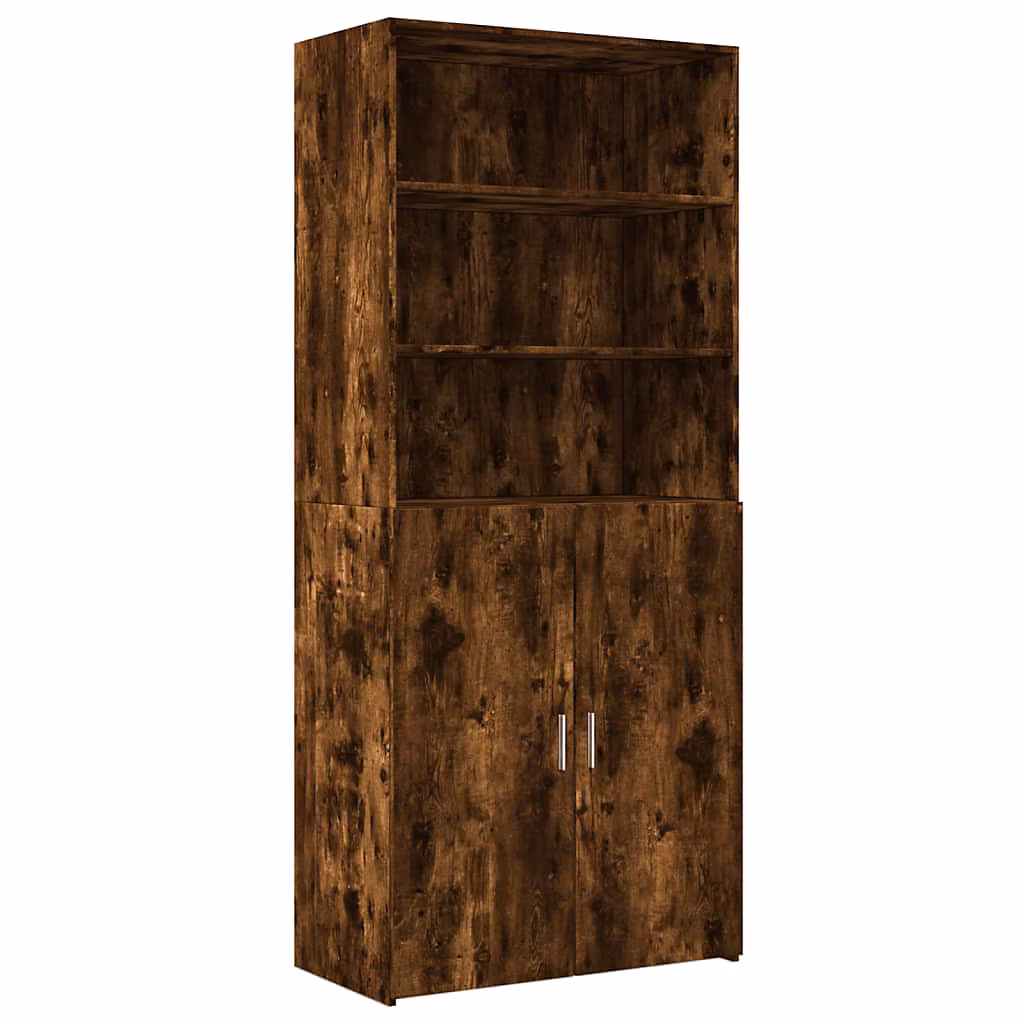 Buffet haut chêne fumé 80x42 – 5 × 185 cm bois d'ingénierie vidaXL
