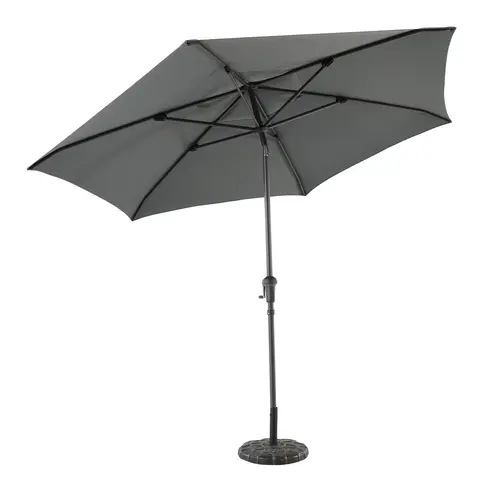 Parasol droit à manivelle rond anthracite - Ø 3 m