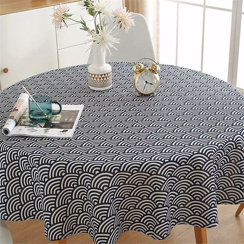 BASHLWUA Nappe ronde (diamètre 100CM) adaptée à la décoration de la table de cuisine – Réf. ESUULNKWD0933477003